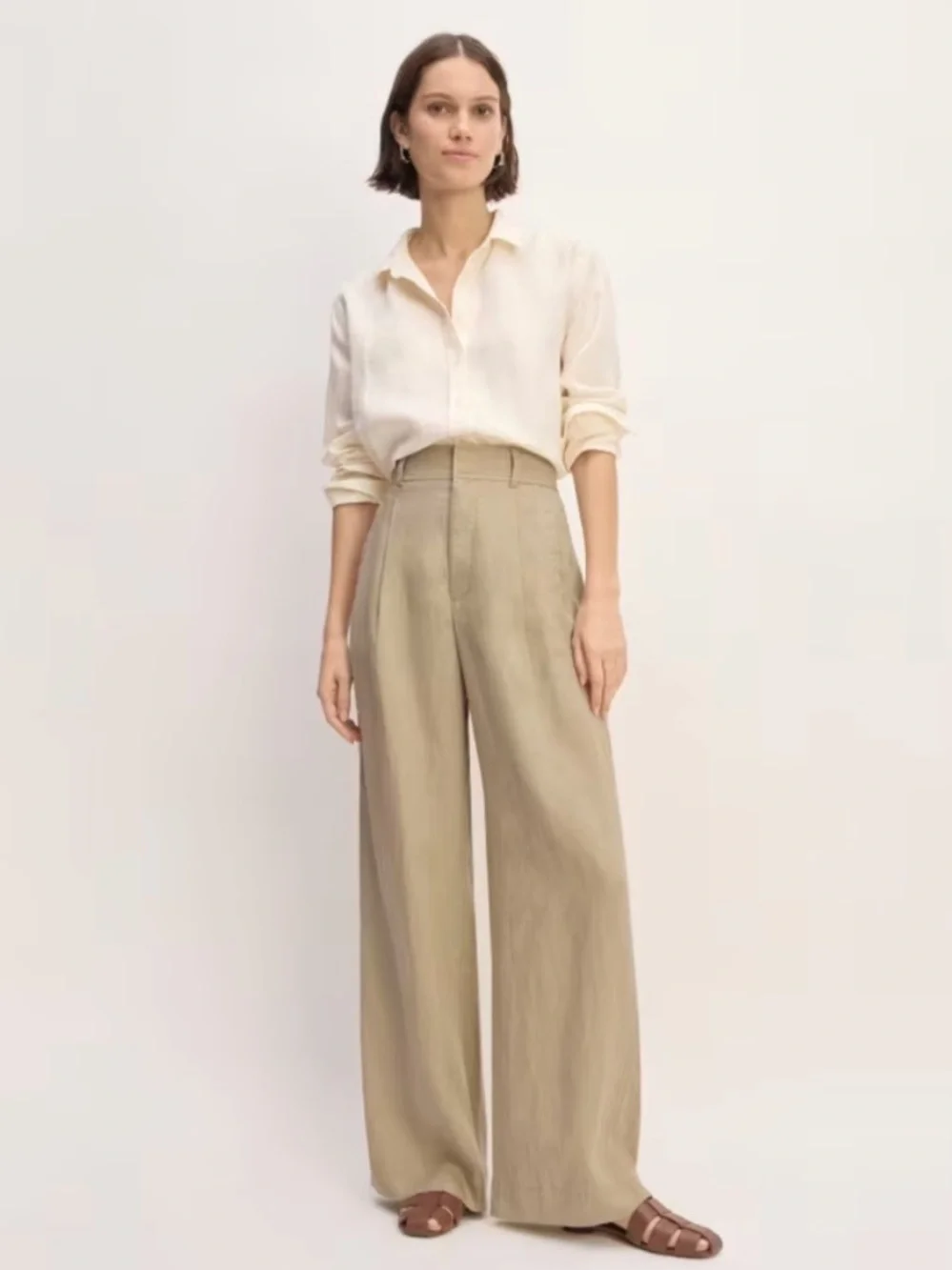 NWT Everlane Linen Way High Drape Pant Size 0
